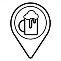 bar icon concept in black line color vector