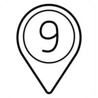 Nine icon concept in black line color vector