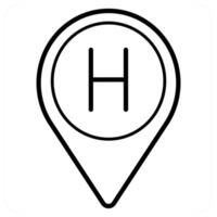 Hospital and emergency icon in black line color vector