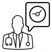 Doctor On Duty icon concept in black line color vector