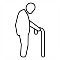 Geriatrics icon concept in black line color vector