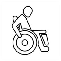 Disability icon concept in black line color vector