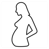 Pregnancy icon concept in black line color vector