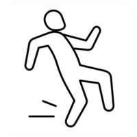 Accident icon concept in black line color vector