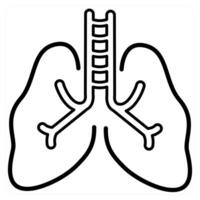 Pulmonology icon concept in black line color vector