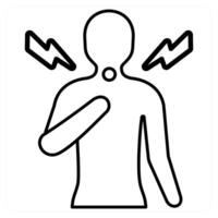 Sore Throat icon concept in black line color vector