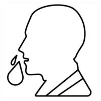 Runny Nose icon concept in black line color vector