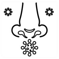 Allergy icon concept in black line color vector