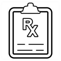 Prescription icon concept in black line color vector