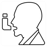 Asthma icon concept in black line color vector