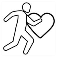 Exercise icon concept in black line color vector