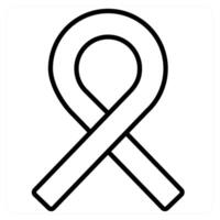 Awarness Ribbon icon concept in black line color vector
