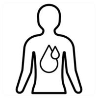 Internal Bleeding icon concept in black line color vector
