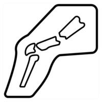 Broken Leg icon concept in black line color vector