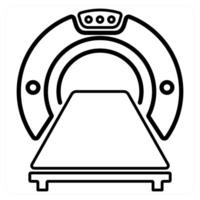 Computer Tomography icon concept in black line color vector