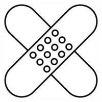 Band Aid icon concept in black line color vector