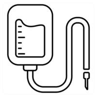 Blood Transfusion icon in black line color vector