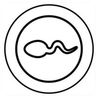 Sperm icon concept in black line color vector