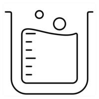 Lab Beaker icon concept in black line color vector