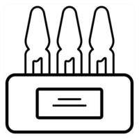 Ampoule icon concept in black line color vector