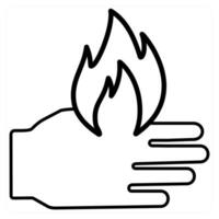 Burn icon concept in black line color vector