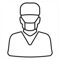 Surgeon icon concept in black line color vector