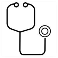 Stethoscope icon concept in black line color vector