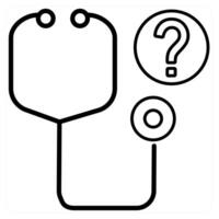 Health Question icon concept in black line color vector