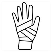 Hand Fractutre icon concept in black line color vector