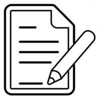 Edit details icon concept in black line color vector