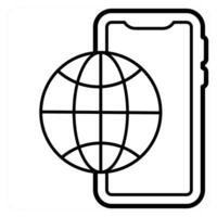 Digital Media icon concept in black line color vector