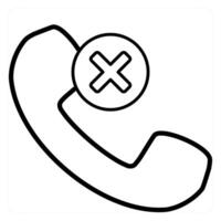 Wrong Call icon concept in black line color vector