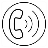 Calling icon concept in black line color vector