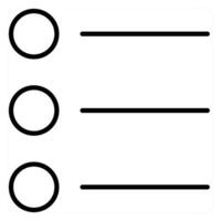 List Bullets icon concept in black line color vector