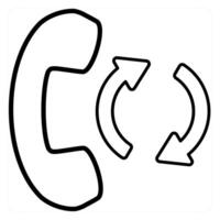 Call Transfer icon concept in black line color vector