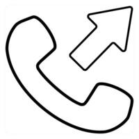 Call Forward icon concept in black line color vector