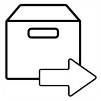 Forward Parcel icon concept in black line color vector