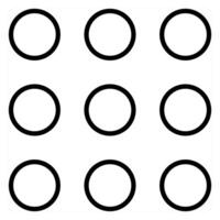 Dots Grid icon concept in black line color vector