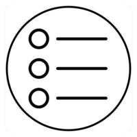 Bullet list icon concept in black line color vector