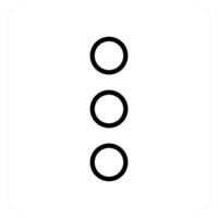 Verticle Dots icon concept in black line color vector