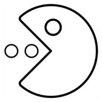 Packman icon concept in black line color vector
