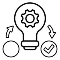 Creative Idea icon concept in black line color vector