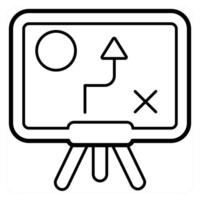 Solution and strategy icon concept in black line color vector