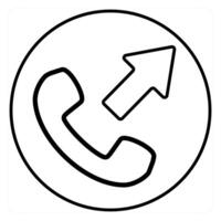 Call Forward icon in black line color vector