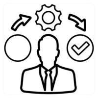 Right Management icon concept in black line color vector