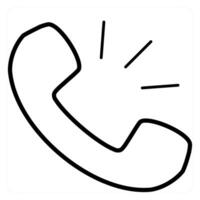 Calling and call icon concept in black line color vector
