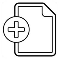 Add File and file icon concept in black line color vector