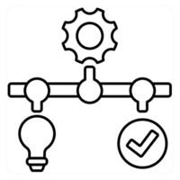 Solution Management icon concept in black line color vector