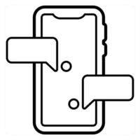 Mobile Sms icon concept in black line color vector