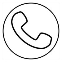 Call and calling icon concept in black line color vector